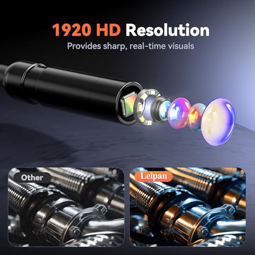 4.3" Endoscope Camera with Light, IP67 Waterproof Inspection Borescope