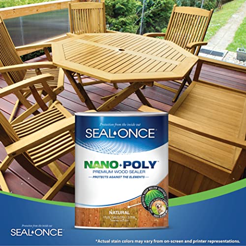 Seal-Once Nano+Poly Wood Sealer and Waterproofer, Natural, 1 Gallon - color: Natural, size: 1 Gallon