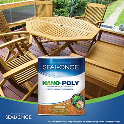 Seal-Once Nano+Poly Wood Sealer and Waterproofer, Natural, 1 Gallon - color: Natural, size: 1 Gallon