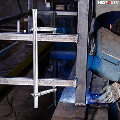 MAXPOWER 15-3/4" F Clamps Set, Double Force Welding Clamp, 1200LBS Clamping - size: 15 ³/₄" x 2