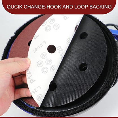 Awutzut 9 Inch 6 Hole Sanding Discs 240 Grit Hook and Loop for Drywall Sander 15PCS - style: 240 Grit