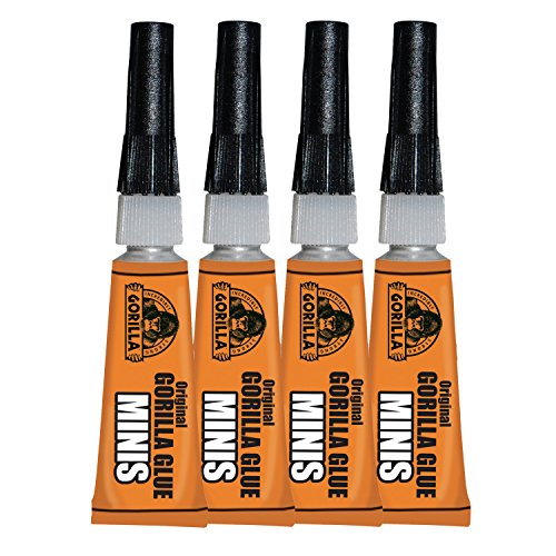 Gorilla Minis, Original Waterproof Polyurethane Glue, Four 3 gram Tubes, Brown, (Pack of 6)