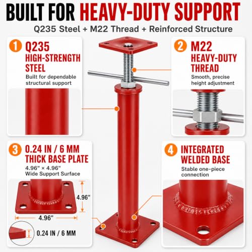 4 Pack House Jacks for Leveling, 11-16 in Crawl Space Jacks, 8820 lbs Q235