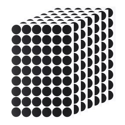 Uxcell 7 Sheets/378PCS Self Adhesive Screw Hole Stickers, 2.1cm/0.83" PVC Screw Hole Covers for Furniture, Wood Cabinet, Wall, Table, Bookcase, Black - color: Black