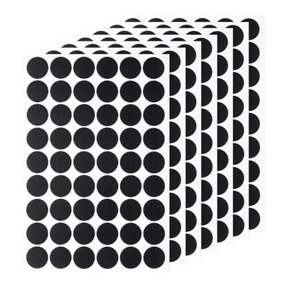 Uxcell 7 Sheets/378PCS Self Adhesive Screw Hole Stickers, 2.1cm/0.83" PVC Screw Hole Covers for Furniture, Wood Cabinet, Wall, Table, Bookcase, Black - color: Black