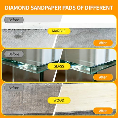 Diamond Hand Polishing Pads,60 Grit Diamond Sanding Pads with Foam Backing Tile Tools Polishing Pad Sanding Block Polishing forGlass Wood Ceramic Marble Metal 1pcs - color: Rose red