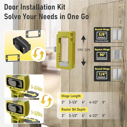 Door Hinge and Latch Installation Kit, Adjustable Mortiser Template