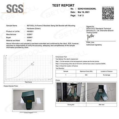 BETOOLL A-Frame 2 Brackets Swing Set Bracket with Mounting Hardware (Green) - style: End Brackets(2Pcs-Green)