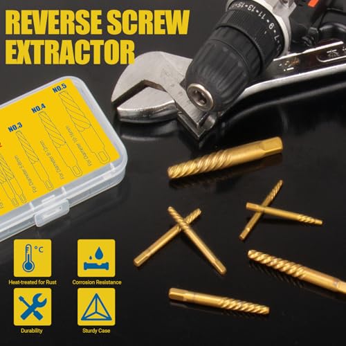7-Piece Damaged Screw Extractor Set - size: 7 Pieces