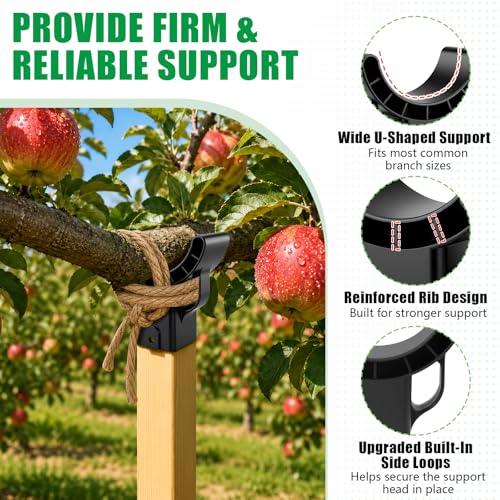 KJX 4 Pack Upgraded Tree Crutches, Fruit Tree Branch Supports - color: Black-4Pcs