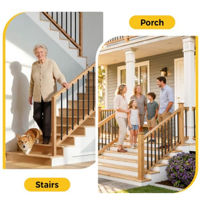 CAMMOO 110 Pcs 38"Rectangular Deck Balusters, Straight Spindles Railing Kit - size: 38 Inch