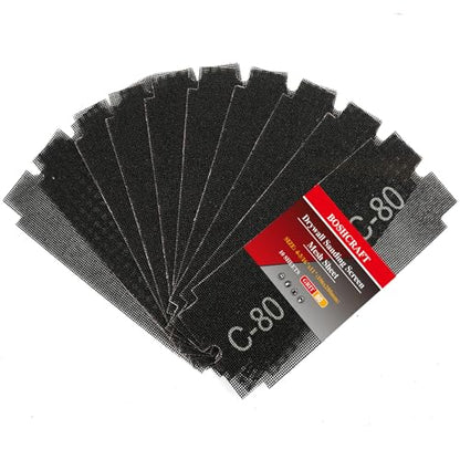 BOSHCRAFT 80 Grit Sanding Screen Mesh Sheet, 15 Pcs Drywall Sandpaper Assortment Wet or Dry Sandpaper for Wood Metal Automative Hand Sander Pole Sander 4-3/16" x 11" - style: 80 Grit-15pcs