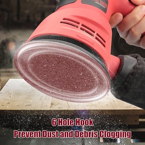 100PCS 6 Inch Sanding Discs 40 Grit Sandpaper for Orbital Sander - style: No Hole-Red