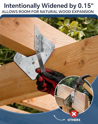 50 Pack Hurricane Ties for Rafters, 16 Gauge Hot Dip Galvanized Hurricane Straps, Joist Hangers Fit 2x4 2x6, Rafter Tie Brackets for Roof Trusses, Hurricane Clips for Roofing Wood Timber Connectors - style: 16Gauge
