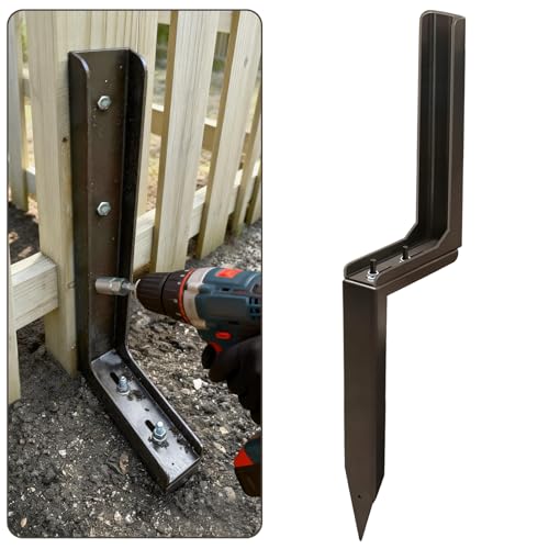 Adjustable Fence Post Repair Kit Quick Easy Fix Broken Leaning Wooden Post - size: Pack of 1