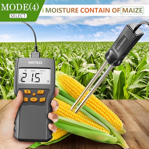Grain Moisture Meter Precise & Fast Measurements Grain Moisture Tester with Probe, Moisture Meter Probe for Mazie, Wheat, Corn, Paddy and Rice