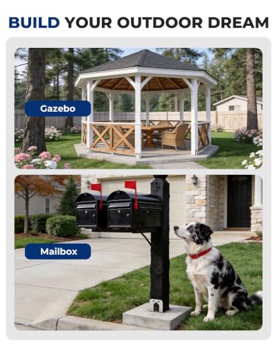 4PCS 6x6 Post Base Anchor for Concrete, Supports Deck Fence Pergola