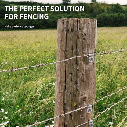 200 Fence Wire Clamps Agricultural Fencing Mounting Clips, Stainless Steel Wire Clips with Screws for Welded Wire to Wood, Metal or Vinyl Fence, Metallic
