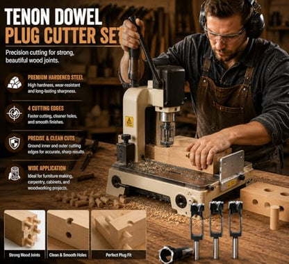5/8 in. Wood Tenon Dowel Plug Cutter Tenon Cutter Plug Maker Woodworking Drill Bit - size: 5/8"