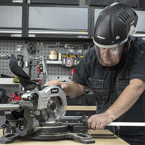 Trend Airshield Pro Full Faceshield, Dust Protector, Battery Powered Air Circulating Mask for Woodworking, AIR/PRO - style: Single Mask