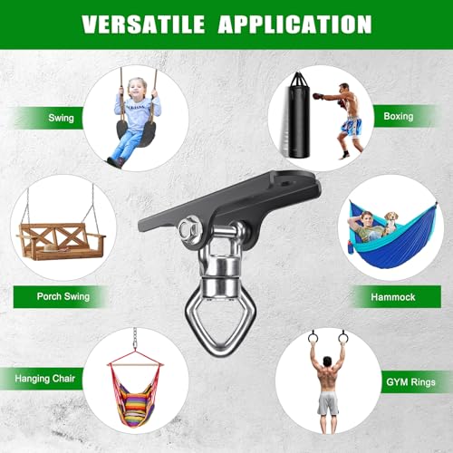360° Swivel Swing Hanger with Ball Bearing Swing Ceiling Mount Hanging Chairs Hanger 900 LBS Capacity Aerial Silks Mount Hardware for Hammock Chair, Porch Swings, Tire Swings, gym rings, Heavy Bag - color: Ball Bearing 360° Swivel Diamond Hook ( 1 Pack )
