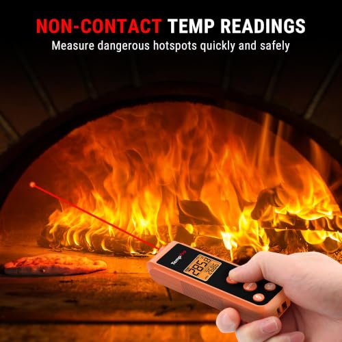 TempPro TempScan Mini-Sized Infrared Thermometer Gun for HVAC Engine BBQ - style: IR Thermometer with Laser