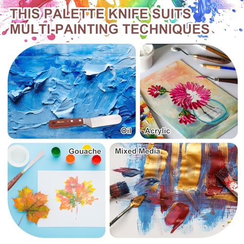 MECCANIXITY 3pcs Palette Knife Type A 17.5/18.5/19.2cm Long Palette Knives - size: 17.5/18.5/19.2cm