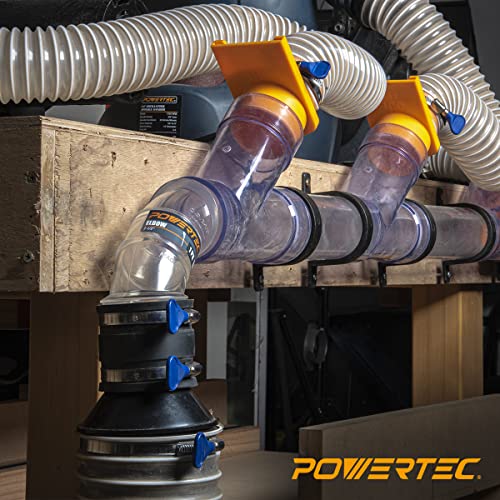 POWERTEC 70337-P2 2-1/2" Dust Control Flex Cuff w/Adjustable Key Hose Clamps, Hose Connector Rubber Cuff Coupler for Woodworking Dust Collection Fittings, Dust Collector Accessories & Machinery, 2 PK - size: 2-1/2", 2PK