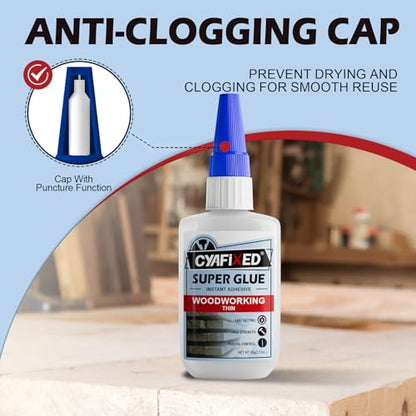 Super Thin CA Glue 4 oz, Instant Cyanoacrylate Super Glue for Woodworking - size: 4 oz