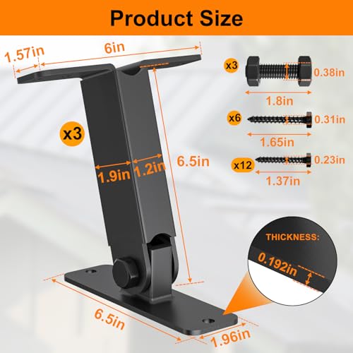 Heavy Duty Roof Riser Brackets Kit, 3 PCS Adjustable Angle Pergola Brackets - color: B, size: 3pcs