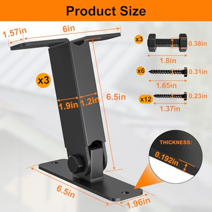 Heavy Duty Roof Riser Brackets Kit, 3 PCS Adjustable Angle Pergola Brackets - color: B, size: 3pcs