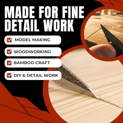 Mikihisa Kiridashi Knife 18mm Blade Width (0.7") - Traditional Japanese High-Carbon Steel Craft Knife for Woodworking, Marking, Carving & Detail Work, Made in Japan - forest Originals