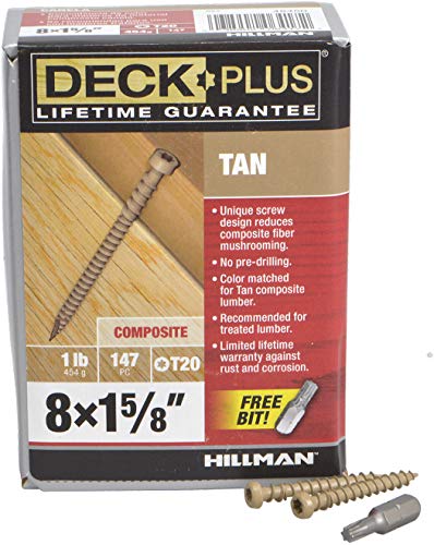 Deck Plus Tan Star-Drive Composite Deck Screws #8 x 1-5/8", 147 Pack