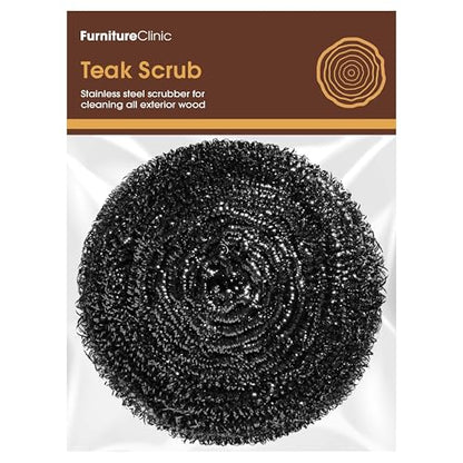 Furniture Clinic Teak Scrub, 100% Stainless Steel Scrubber to Refinish Wood