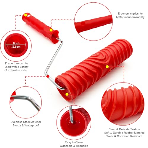 4-Pack Wood Grain Tool, Wood Graining Roller Painting Tool - size: 3pcs+1Roller