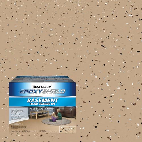 Rust-Oleum EpoxyShield Satin Tan Basement Floor Coating Kit - color: Tan