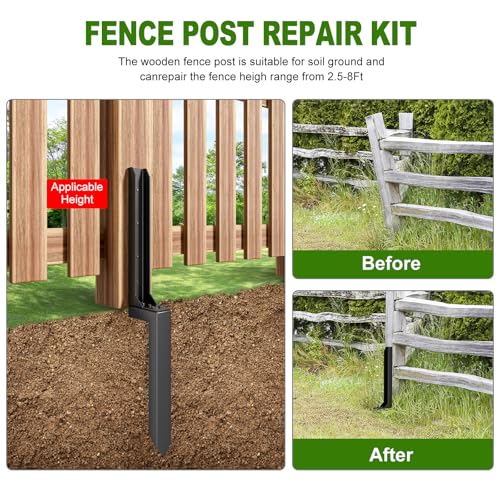 Fence Post Repair Kit，(Separation 16.9+17.9",4 pcs) - size: Separation (16.9+17.9")