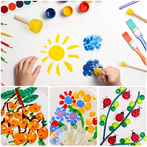 30 Pcs Round Sponges Brush Set, Round Sponge Brushes for Painting, Paint Sponges for Acrylic, Painting Tools for Kids Arts and Crafts (4 Sizes) (Pack of 3) - size: 30 PCS (Pack of 3)