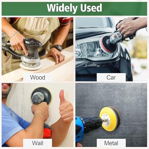 Wet Dry Sanding Discs 50 PCS 5 inch Sandpaper Set 100, 240, 320, 400, 600, 800, 1000, 1500, 2000, 3000 Grit, Hook and Loop Sandpaper 125mm for Metal Wood Paint Auto Polishing