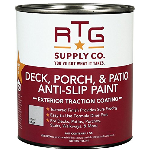 RTG Deck, Porch, & Patio Anti-Slip Paint (Quart, Light Gray) - color: Light Gray