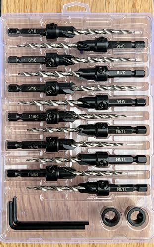 FTG USA 6 Pc #8 (11/64") 6 Pc #10 (3/16") Tapered Countersink Drill Bit Set - size: #8#10, style: Same Sort 6 Pc