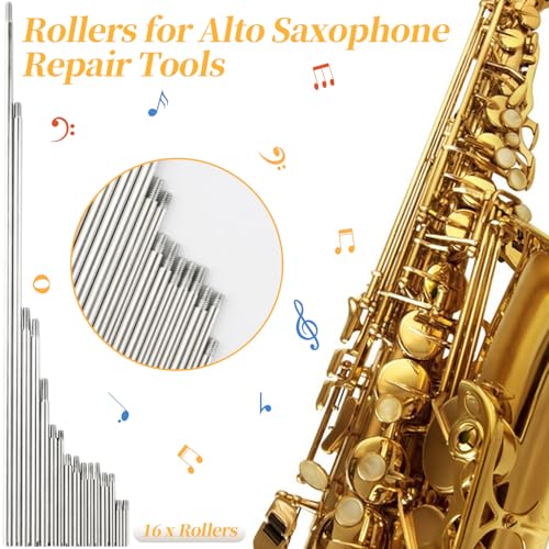 Alto Saxophone Repair Kit,92 Pcs Alto Saxophone Repair Parts Replacement Tools Set,Woodwind Musical Instrument Maintenance Replacement Accessories - color: Alto Saxophone Repair Tool-1