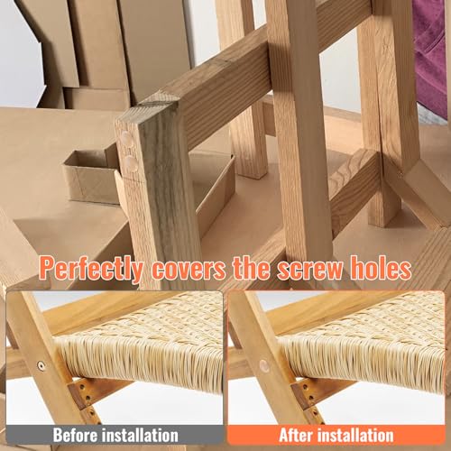 200 Pcs Wood Plugs for Screw Holes, 3/8 Inch Hardwood Hole Plugs, Mushroom-Shaped Wooden Screw Covers for Locking Holes (Natural Wood Color)