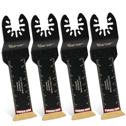 Bimetal Titanium Oscillating Tool Blade 4PCS, Extra Long for Metal
