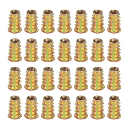 MECCANIXITY 28 Pcs Threaded Inserts for Wood, Zinc Alloy M8 Thread Inserts Nuts Hex Socket Drive Screw 20mm Length for Furniture, Cabinet, Tables and Chairs - size: M8x20mm
