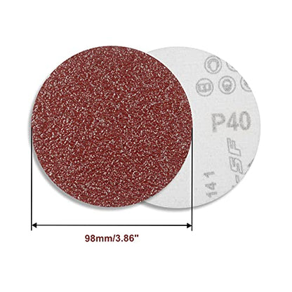 SPEEDWOX 50pcs Sanding Discs 4 Inches Sandpaper 40 Grit Hook and Loop Sanding Discs for Drill Grinder Rotary Tools No Hole - size: 40 Grit