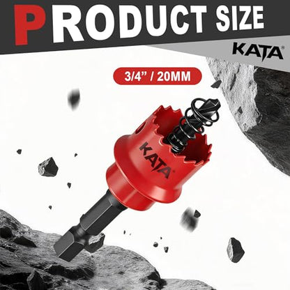 KATA 3/4" M42 Thin Wall Hole Saw Hole Cutter Drill Bit for Impact Driver - color: Red (3/4")