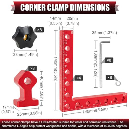 KACOLA 90 Degree Corner Clamps for Woodworking