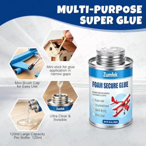 120ml Foam Glue, Craft Adhesive with Extra Applicator Sticks & Tape