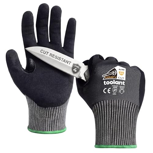 toolant ComfyCut A4 Cut Resistant Work Gloves, 1 Pair, Dark Gray, Large - size: Large